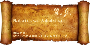 Mateicska Jakobina névjegykártya